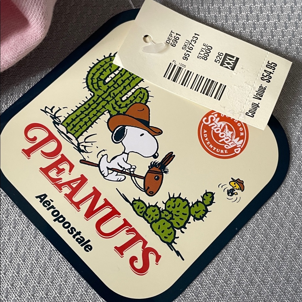 New Aeropostale Peanuts Snoopy Pink Sweatpants Size XXL - Picture 3 of 10
